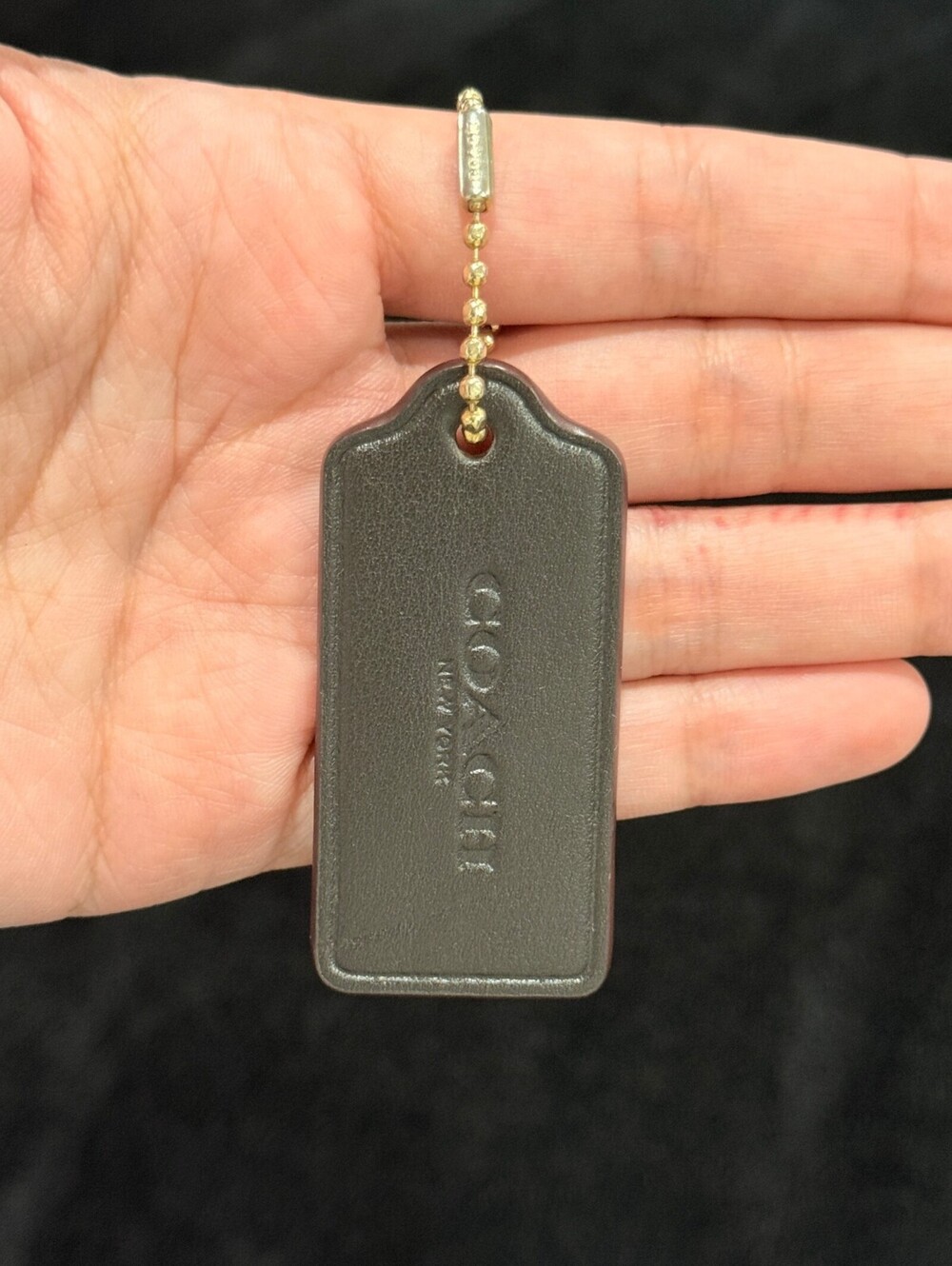 2.25" Modern Coach Leather Key Fob Keychain Hang Tag Hangtag